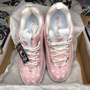 pink polka dot filas